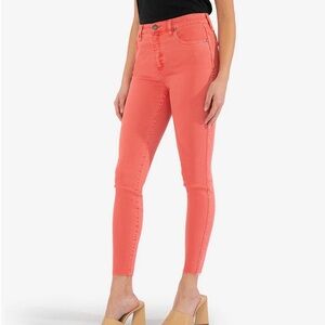 EUC🤍Kut From The Kloth Connie High Rise Fab Ab Ankle Skinny Size 0 Coral